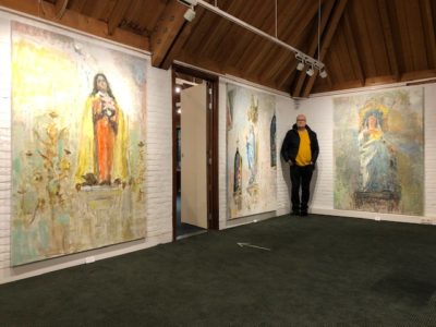 'Heiligen in beweging', 140 x 200, solotentoonstelling in Museum Vledder, te Vledder, 3-10-2020/1-01-2021 Brink 1 , Vledder