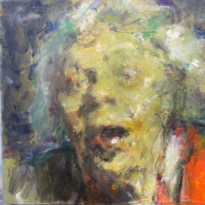 Portret S, 14 x 14, olieverf op paneel, 2023