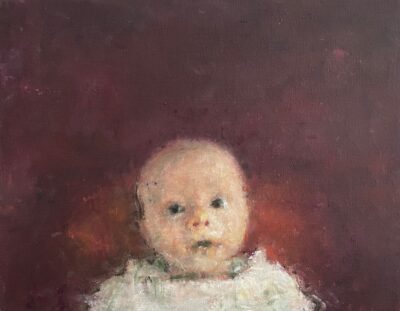 Baby 'Herboren' 40 x 50, olieverf op linnen, 2025. Tijdens de expositie in Museum Møhlmann-Appingedam vanaf 6 april.